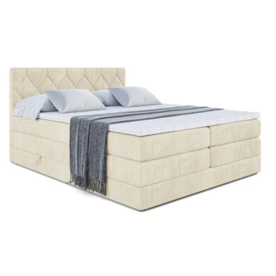 ALTDECOR Boxspringbett CATOR KING in Beige, Liegefläche 120x200 cm – Bonellfederkern