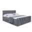 ALTDECOR Boxspringbett ERNINA - Z in Dunkelgrau, Liegefläche 120x200 cm – Bonellfederkern