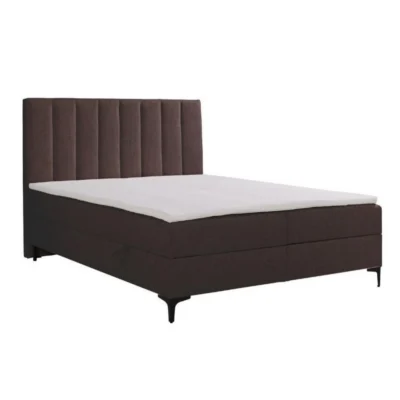 AN - Moebel 4u Boxspringbett SIENA in Braun, Liegefläche 120x200 cm – mit Bettkasten, Bonellfederkern