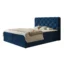 Alpi - Möbel Boxspringbett BOSTON in Dunkelblau, Liegefläche 120x200 cm – mit Bettkasten, Bonellfederkern