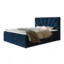 Alpi - Möbel Boxspringbett DENVER in Dunkelblau, Liegefläche 120x200 cm – mit Bettkasten, Bonellfederkern