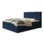 Alpi - Möbel Boxspringbett RIO in Dunkelblau, Liegefläche 120x200 cm – mit Bettkasten, Bonellfederkern