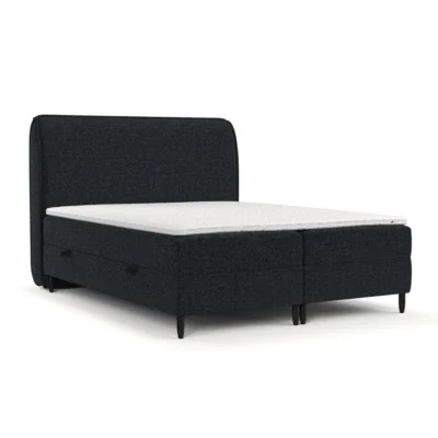 AltaBeds Boxspringbett LUNARO in Anthrazit, Liegefläche 120x200 cm – mit Bettkasten, Taschenfederkern