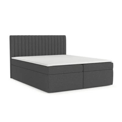 AltaBeds Boxspringbett MALDON in Anthrazit, Liegefläche 140x200 cm – mit Bettkasten, Bonellfederkern