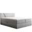 Best For Home Boxspringbett JUBILEE in Silber, Liegefläche 180x200 cm – mit Bettkasten, Topperhöhe 7 cm