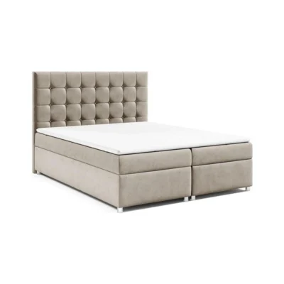 Best For Home Boxspringbett TRINITY in Beige, Liegefläche 140x200 cm – mit Bettkasten