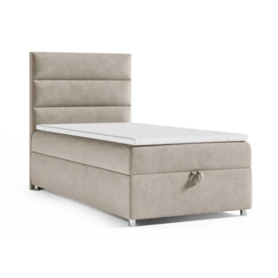 Best For Home Boxspringbett TRINITY K4 - SINGLE in Beige, Liegefläche 70x200 cm – mit Bettkasten