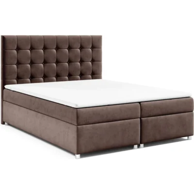 Best For Home Boxspringbett TRINITY K9 in Braun, Liegefläche 140x200 cm – mit Bettkasten