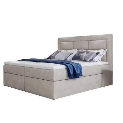 Best For Home Boxspringbett VIVRE in Creme, Liegefläche 140x200 cm – mit Bettkasten