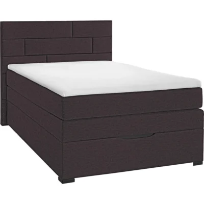 Boxxx Boxspringbett BOXSPRINGBETT in Dunkelbraun, Liegefläche 120x200 cm – mit Bettkasten, Taschenfederkern