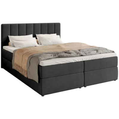 Bromarkt Boxspringbett DENVER in Anthrazit, Liegefläche 140x200 cm