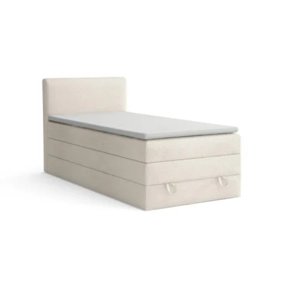 Deine Möbel 24 Boxspringbett JUNG LUX in Creme, Liegefläche 90x200 cm – mit Bettkasten, Taschenfederkern