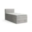 Deine Möbel 24 Boxspringbett JUNG LUX in Hellgrau, Liegefläche 90x200 cm – mit Bettkasten, Taschenfederkern