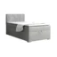 Deine Möbel 24 Boxspringbett TEEN in Hellgrau, Liegefläche 90x200 cm – mit Bettkasten, Taschenfederkern