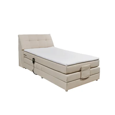 Esposa Boxspringbett BOXSPRINGBETT in Creme, Liegefläche 120x200 cm – mit Bettkasten, Tonnentaschenfederkern