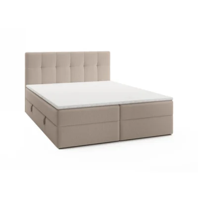 Fedve Boxspringbett ORENO ROYAL in Beige, Liegefläche 140x200 cm – Bonellfederkern