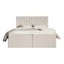 Fedve Boxspringbett WEMIO in Ecru, Liegefläche 140x200 cm – mit Bettkasten, Bonellfederkern