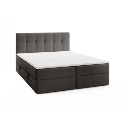 Fun Möbel Boxspringbett ARTURO in Graphit, Liegefläche 120x200 cm – mit Bettkasten, Bonellfederkern