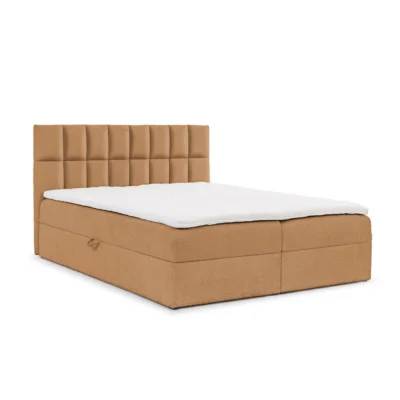Fun Möbel Boxspringbett DOMINGA in Aubergine, Liegefläche 120x200 cm – mit Bettkasten, Taschenfederkern