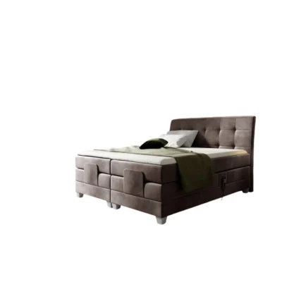 Fun Möbel Boxspringbett FRANCO in Braun, Liegefläche 120x200 cm – mit Bettkasten, Taschenfederkern