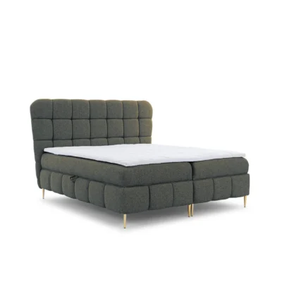 Fun Möbel Boxspringbett GRAZIA in Dunkelgrau, Liegefläche 120x200 cm – mit Bettkasten, Taschenfederkern