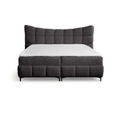 Fun Möbel Boxspringbett NOVA in Anthrazit, Liegefläche 120x200 cm – mit Bettkasten, Bonellfederkern