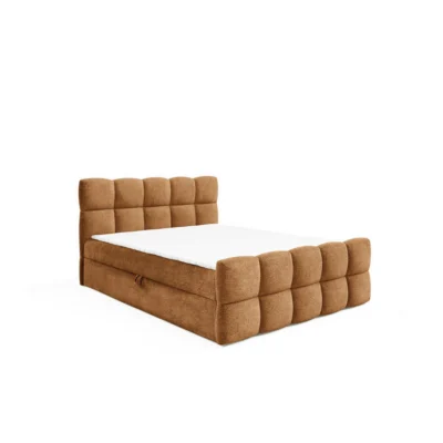Fun Möbel Boxspringbett SATINE PREMIUM in Braun, Liegefläche 120x200 cm – mit Bettkasten, Taschenfederkern
