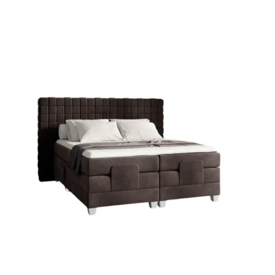 Fun Möbel Boxspringbett VIDAL in Dunkelbraun, Liegefläche 120x200 cm – mit Bettkasten, Taschenfederkern