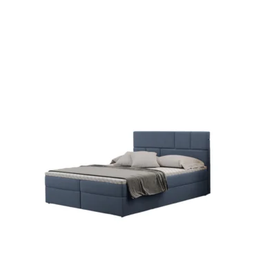 Kaiser Möbel Boxspringbett BALI in Blau, Liegefläche 120x200 cm – mit Bettkasten, Bonellfederkern