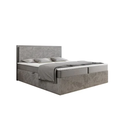 Labett Boxspringbett CLEO in Beige, Liegefläche 140x220 cm – mit Bettkasten, Taschenfederkern