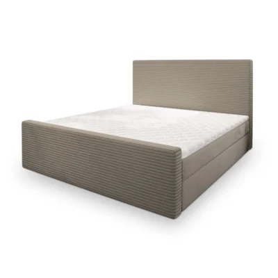 MASSENO Boxspringbett ALORIA in Beige, Liegefläche 140x200 cm – mit Bettkasten