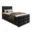 MASSENO Boxspringbett AMON in Schwarz, Liegefläche 90x200 cm – mit Bettkasten