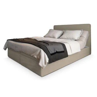 MASSENO Boxspringbett ASTOR in Beige, Liegefläche 140x200 cm – mit Bettkasten