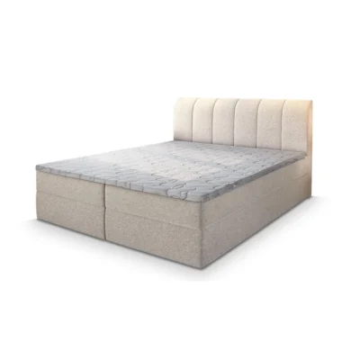 MASSENO Boxspringbett CEVANO in Beige, Liegefläche 140x200 cm – mit Bettkasten