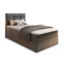 MASSENO Boxspringbett GLOS 90 in Grau, Liegefläche 90x200 cm – mit Bettkasten