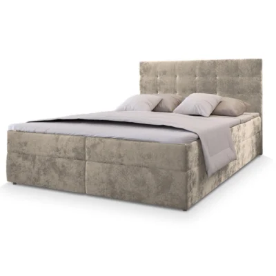MASSENO Boxspringbett GLOS P in Beige, Liegefläche 140x200 cm – mit Bettkasten
