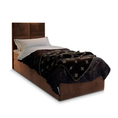 MASSENO Boxspringbett LENA 100 in Braun, Liegefläche 100x200 cm – mit Bettkasten
