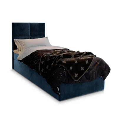 MASSENO Boxspringbett LENA 80 in Blau, Liegefläche 80x200 cm – mit Bettkasten