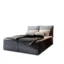 MASSENO Boxspringbett LENTE in Graphit, Liegefläche 140x200 cm – mit Bettkasten