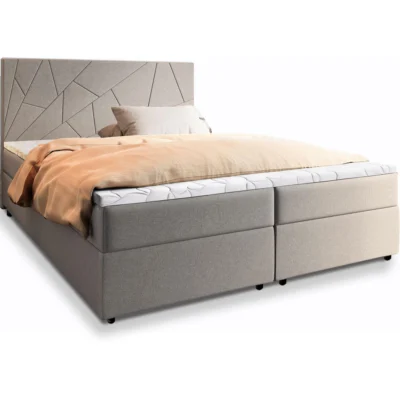 MASSENO Boxspringbett MADO in Beige, Liegefläche 140x200 cm – mit Bettkasten