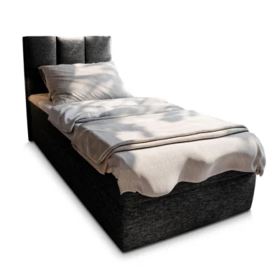 MASSENO Boxspringbett MERIL in Schwarz, Liegefläche 80x200 cm – mit Bettkasten