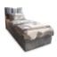 MASSENO Boxspringbett MERIL 90 in Hellgrau, Liegefläche 90x200 cm – mit Bettkasten