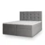 MASSENO Boxspringbett PALMA in Hellgrau, Liegefläche 140x200 cm – mit Bettkasten