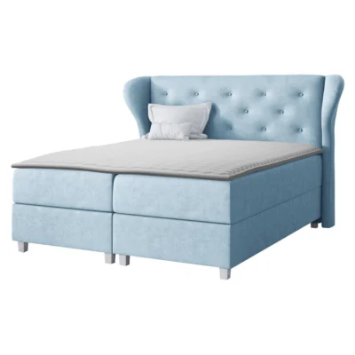 MIRJAN24 Boxspringbett BAKARAT in Blau, Liegefläche 120x200 cm – mit Bettkasten