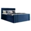 MIRJAN24 Boxspringbett CARMEN in Blau, Liegefläche 120x200 cm – mit Bettkasten, Bonellfederkern