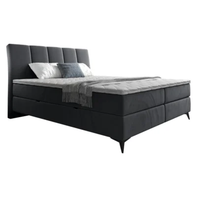 MIRJAN24 Boxspringbett FOREVER in Grau, Liegefläche 140x200 cm – mit Bettkasten, Bonellfederkern