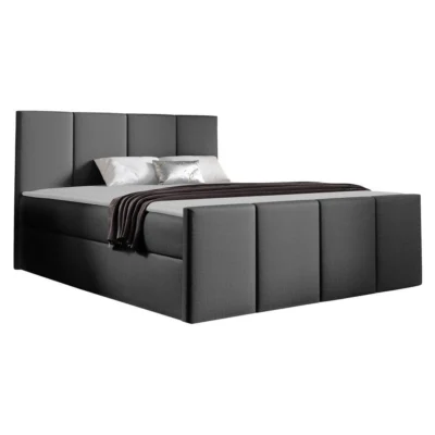 MIRJAN24 Boxspringbett LARS in Alu, Liegefläche 120x200 cm – mit Bettkasten, Bonellfederkern