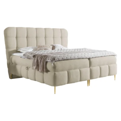 MIRJAN24 Boxspringbett LOLLY in Beige, Liegefläche 120x200 cm – mit Bettkasten, Bonellfederkern