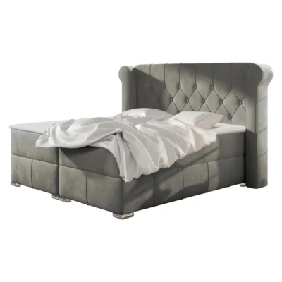 MIRJAN24 Boxspringbett MASSIMO in Greige, Liegefläche 120x200 cm – mit Bettkasten