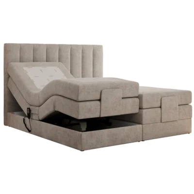 MKS Boxspringbett COMFORTO in Beige, Liegefläche 140x200 cm – Taschenfederkern